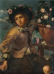 Boy with Roses in a Vase